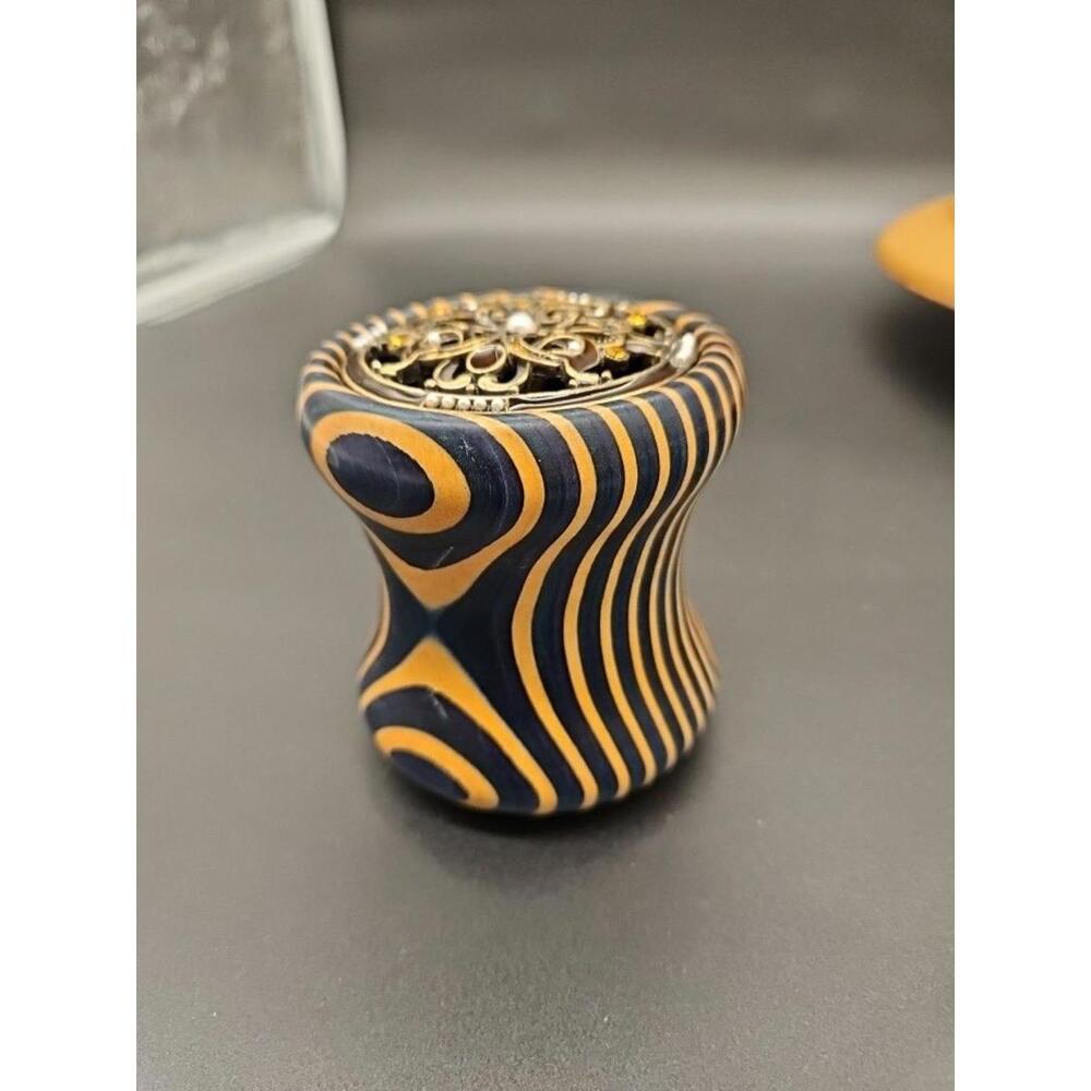 Versatile Beauty! 3" Navy & Light Wood Bowl/Dish - Style it Your Way!